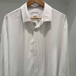 Mizzen+Main Shirt Mens 3XL White Performance Dress Button Down Classic